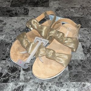 Cat and Jack Elena Footbed Sandals Gold Girls Size 5